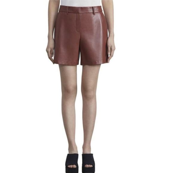 Lafayette 148 New York Sullivan Leather Shorts Size 12 - Picture 1 of 7